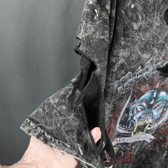 Motorhead Mens Destroyed T Shirt Large Edgy Indie Rock Grunge Ace of Spades - Picture 3 of 11